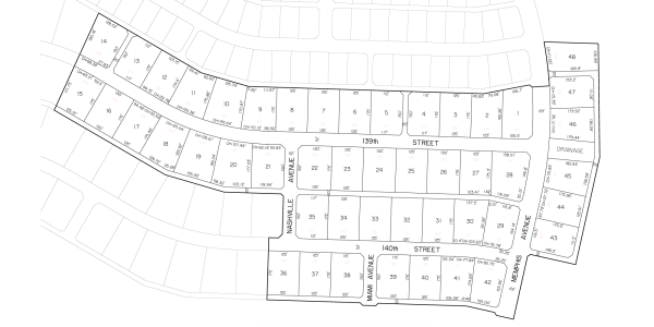 Estates of Kelsey Park - Phase 1 Lot Dimensions